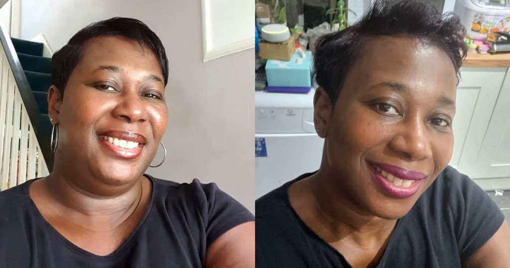 Esther Gregory before and after her weight loss